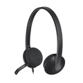 Logitech H340 USB Wired Headphone with Noise Cancelling Rotatable Mic - Black