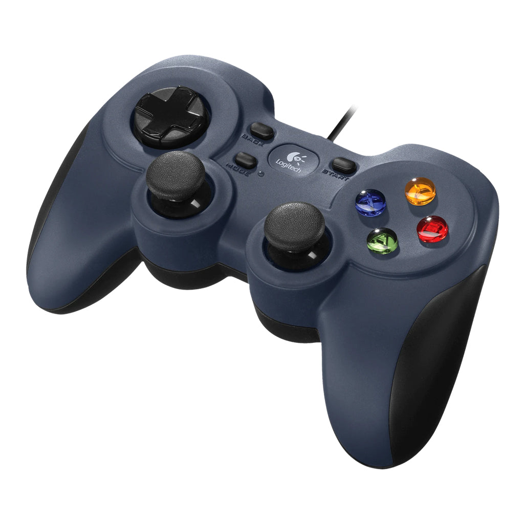 Logitech F310 Four Switch Contoured Rubber Grip USB Wired Gamepad -Blue