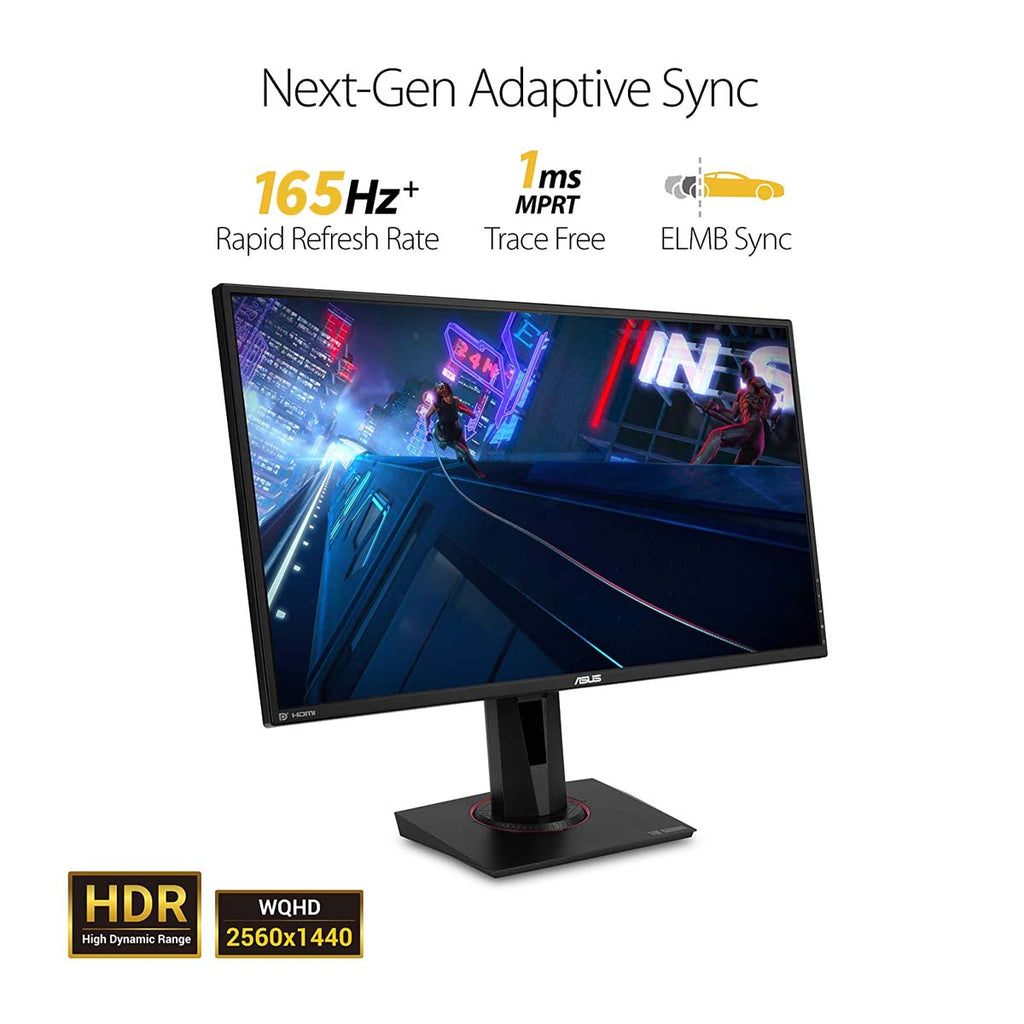 ASUS TUF VG27AQ 27 Inch WQHD Gaming Monitor with G-SYNC and 2W Dual Stereo Speakers