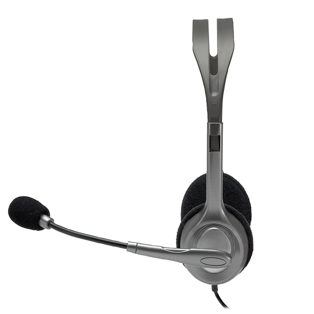 Logitech H110 3.5mm Wired Dual Plug Computer Stereo Headset with Mic - Black