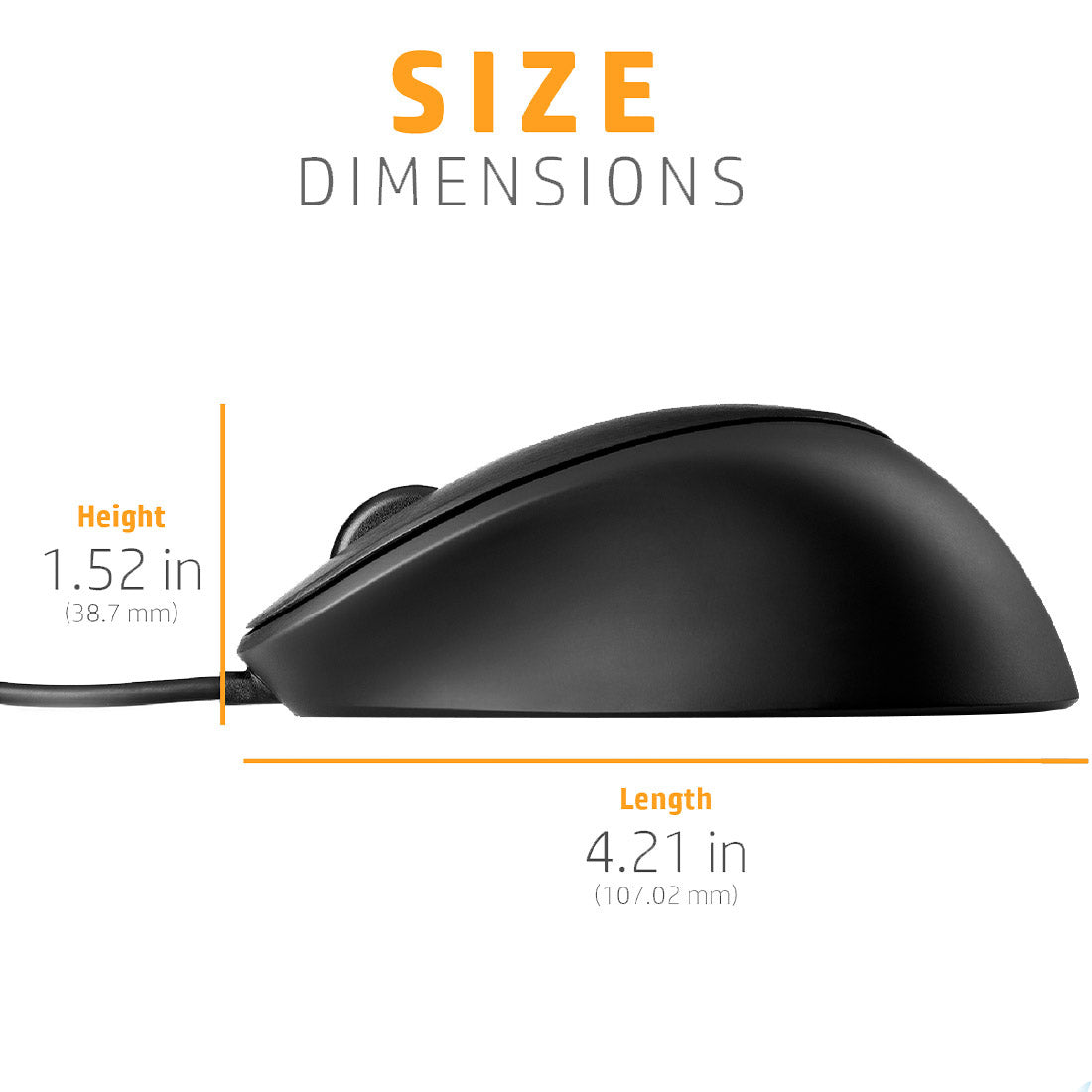 HP Secure Wired USB Mouse with Integrated Fingerprint Reader