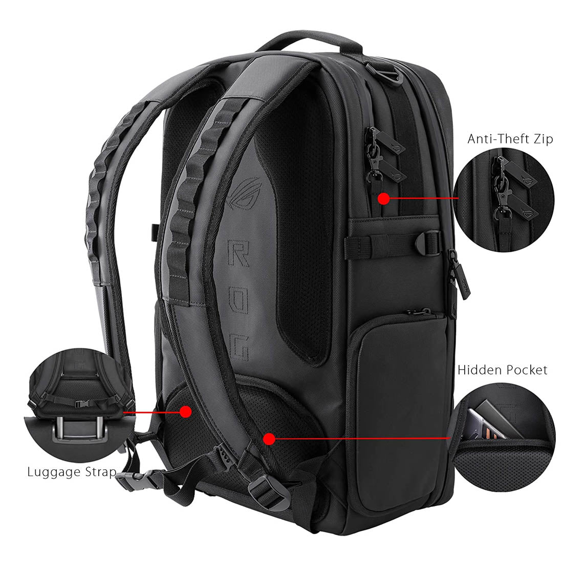 Asus ROG Ranger BP3703G RGB Modular Backpack for 17-inch Laptop with Water-Repellent Material