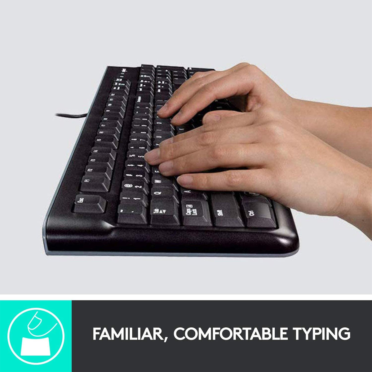 Logitech MK120 Wired Keyboard and Optical Mouse Combo with Spill Resistant Design