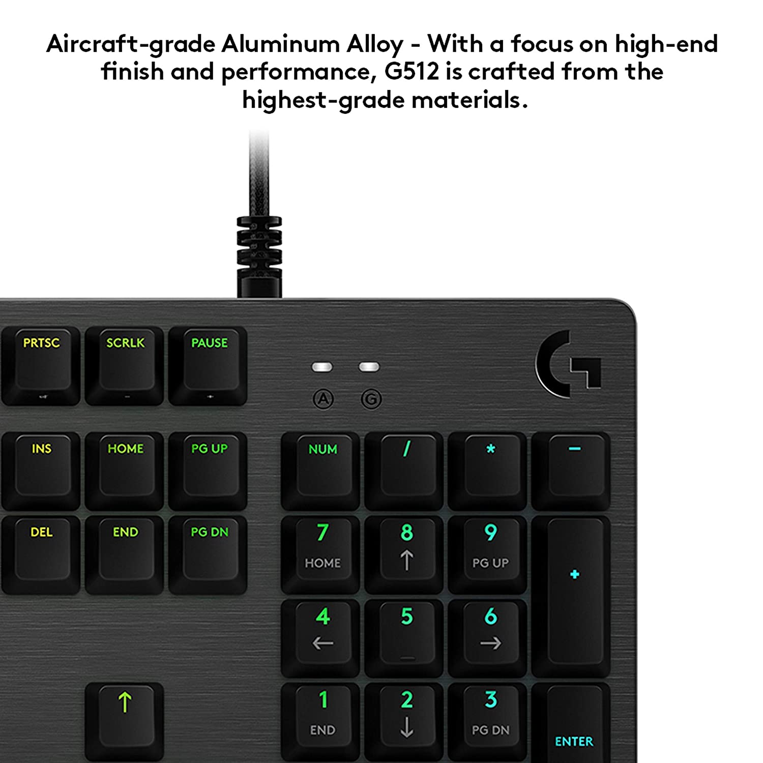 Logitech G512 Mechanical Wired Gaming Keyboard with GX Blue Clicky Switch USB Passthrough and Lightsync RGB