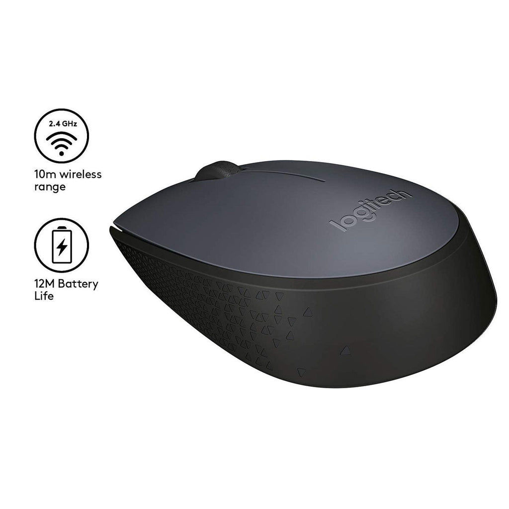 Logitech M171 2.4GHz Wireless Optical Ambidextrous Mouse - Grey