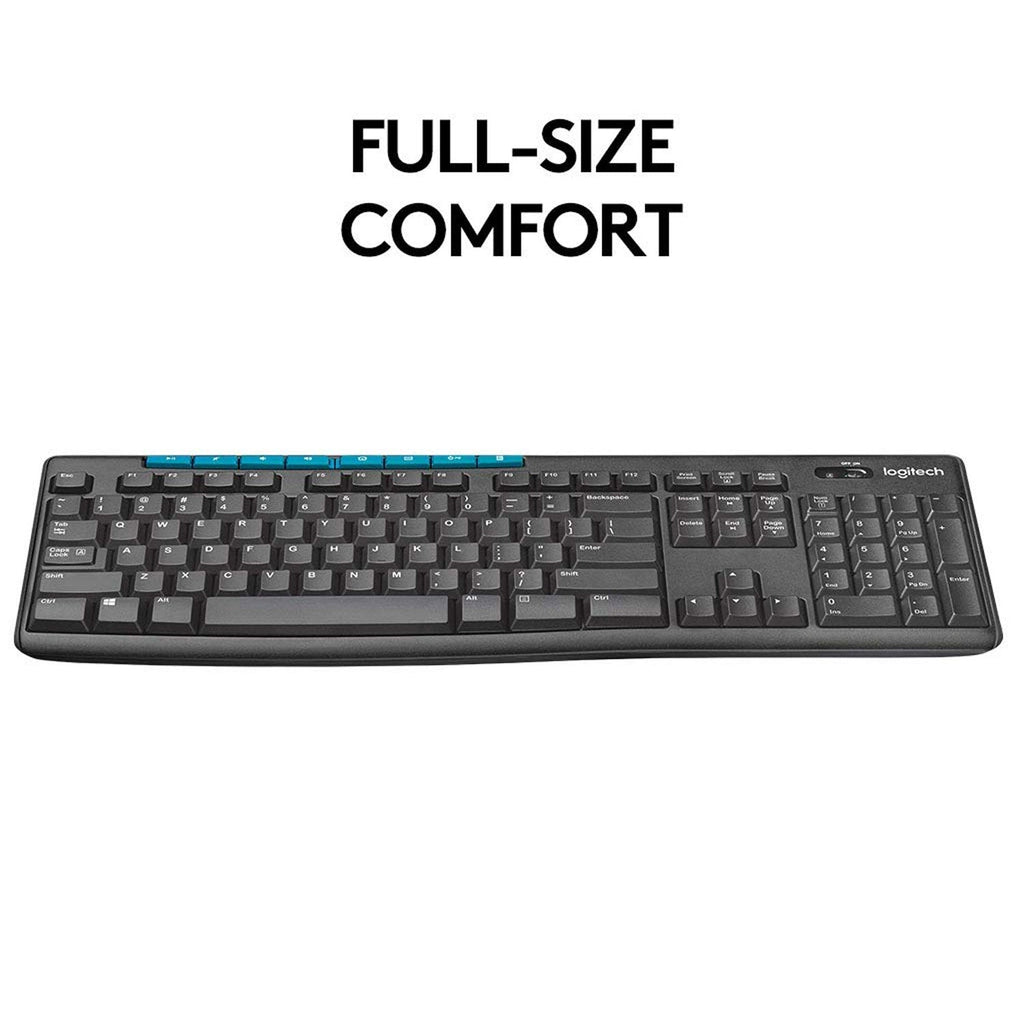 Logitech MK275 2.4 GHz Full-Size Wireless Keyboard and Mouse Combo