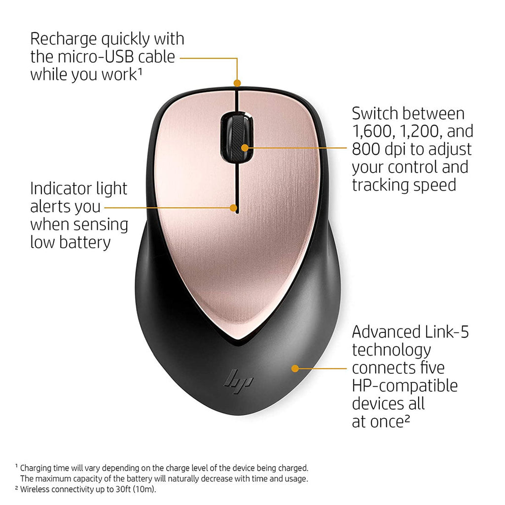 HP Envy 500 Rechargeable Wireless Mouse with Power Backup up to 11 Weeks