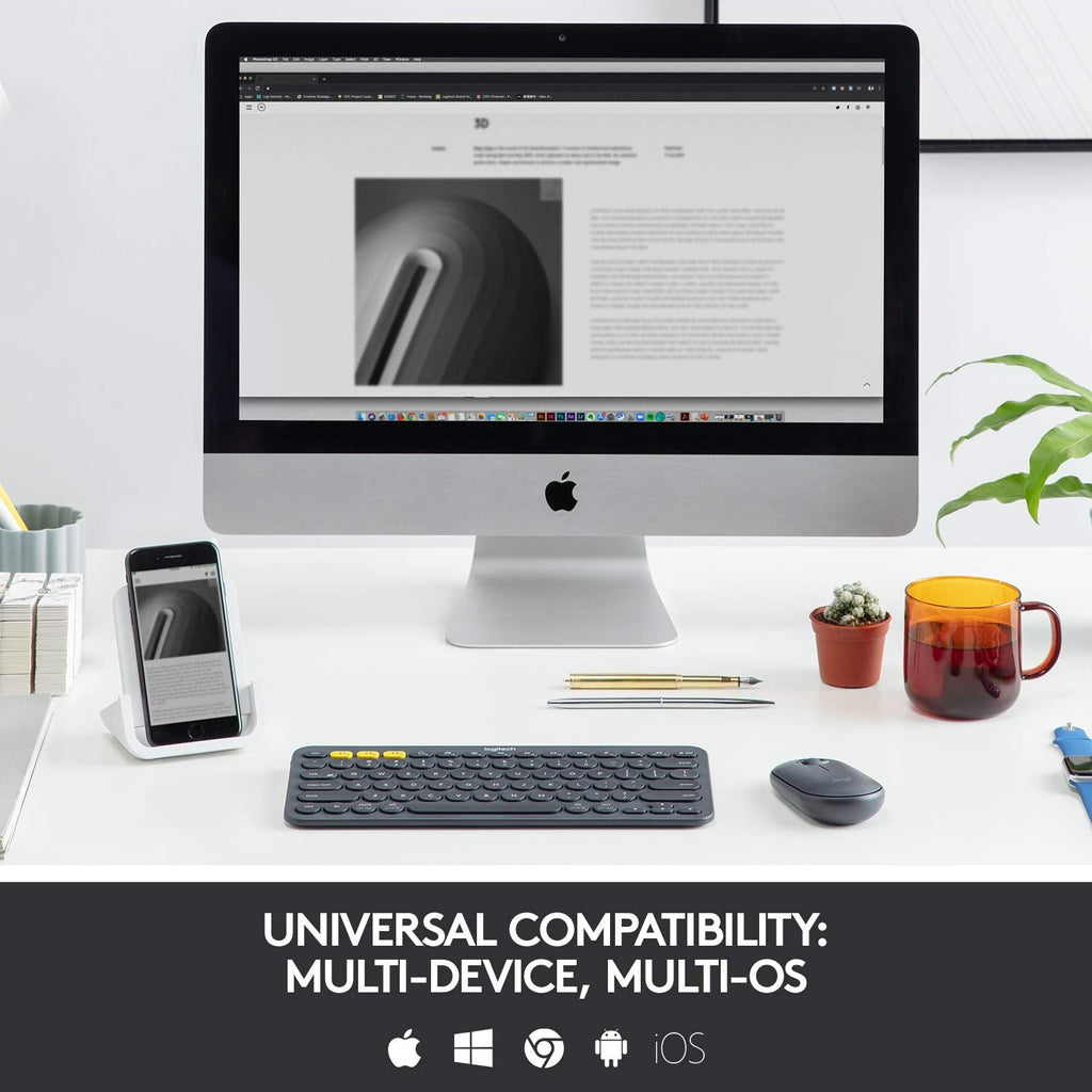 Logitech K380 Bluetooth Wireless Multi-Device Black Keyboard with Up to 3 Devices Connectivity and 2 Year Battery Life