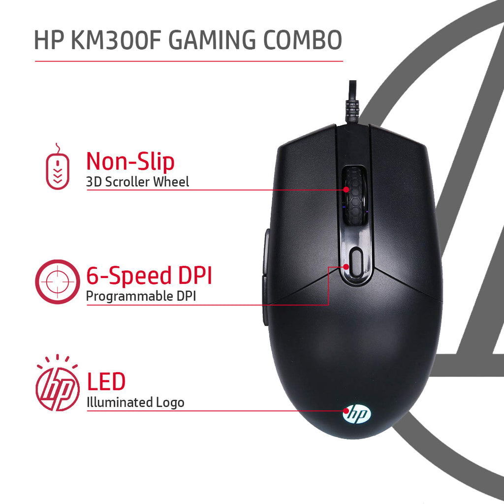 HP KM300F RGB Wired Keyboard and Mouse Gaming Combo with Adjustable DPI