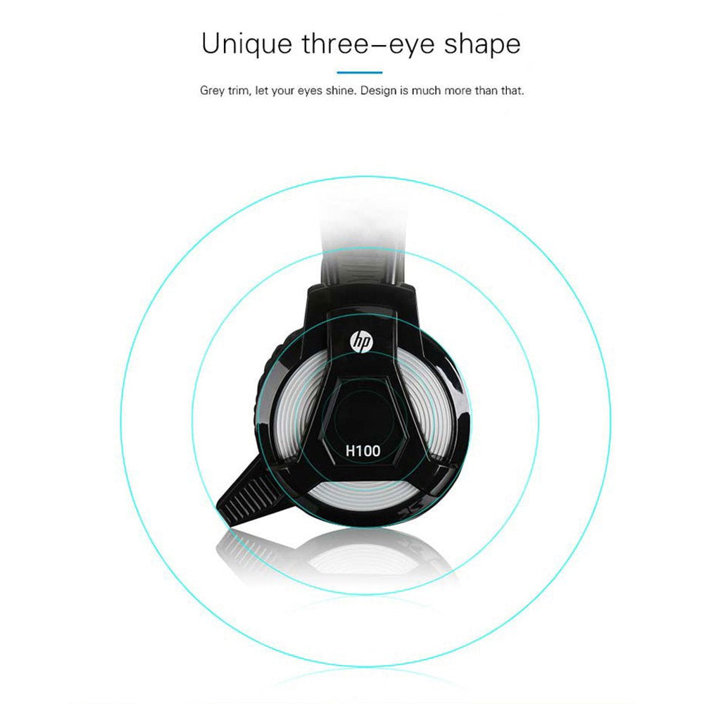 HP H100 Gaming Wired Over-Ear Headset with 50mm Driver and Microphone