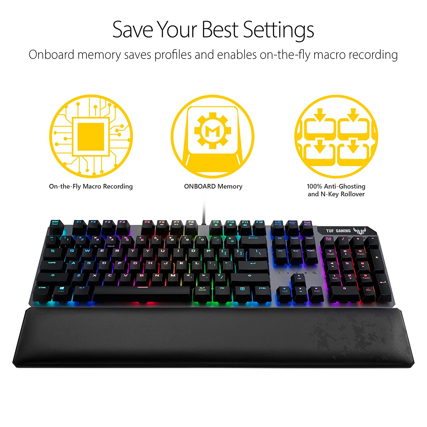 ASUS TUF Gaming K7 Optical-Mechanical RGB Keyboard with IP56 Water and Dust Resistance