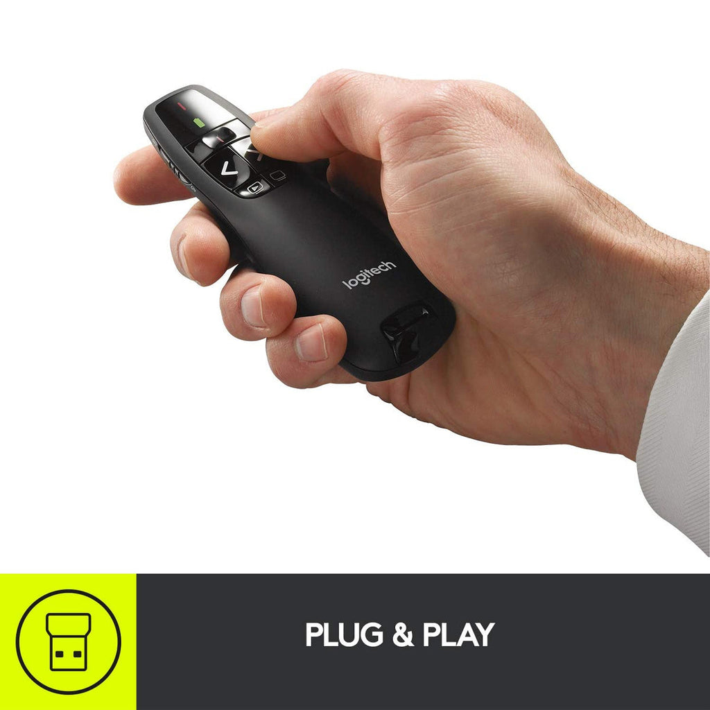 Logitech Wireless Presenter R400 with Presentation Remote Clicker and Laser Pointer