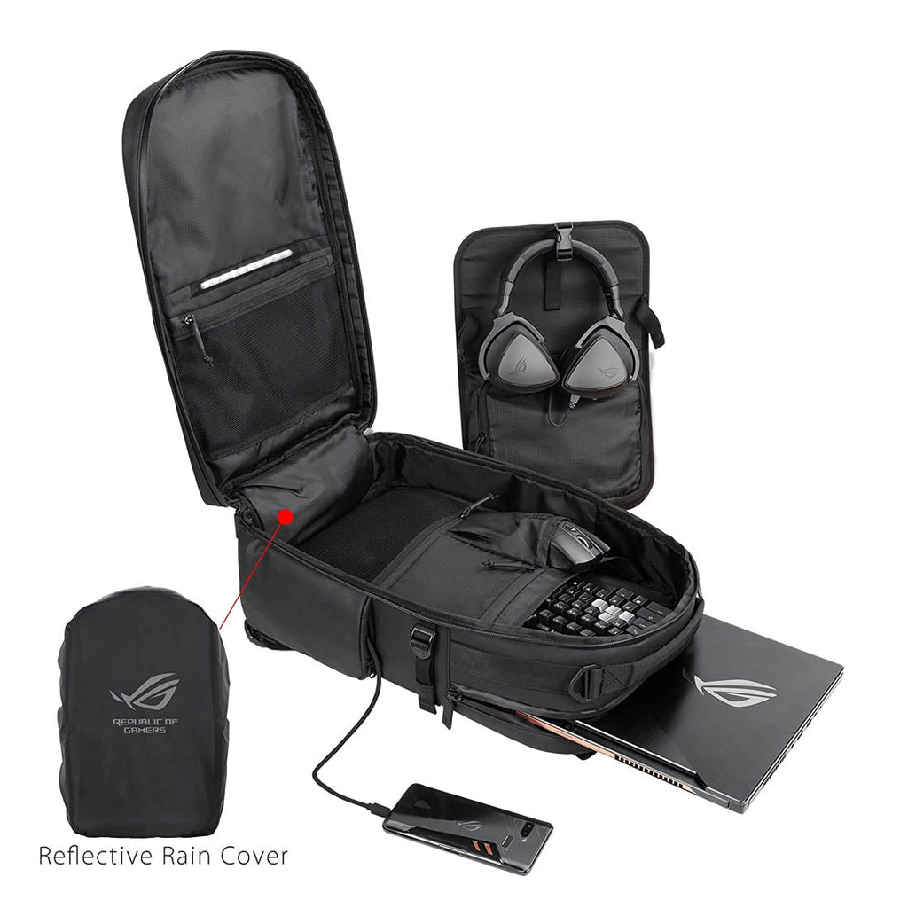 Asus ROG Ranger BP3703G RGB Modular Backpack for 17-inch Laptop with Water-Repellent Material