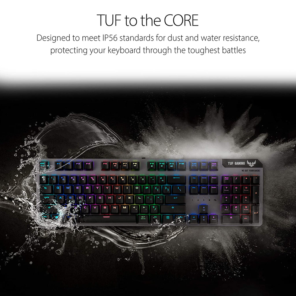 ASUS TUF Gaming K7 Optical-Mechanical RGB Keyboard with IP56 Water and Dust Resistance