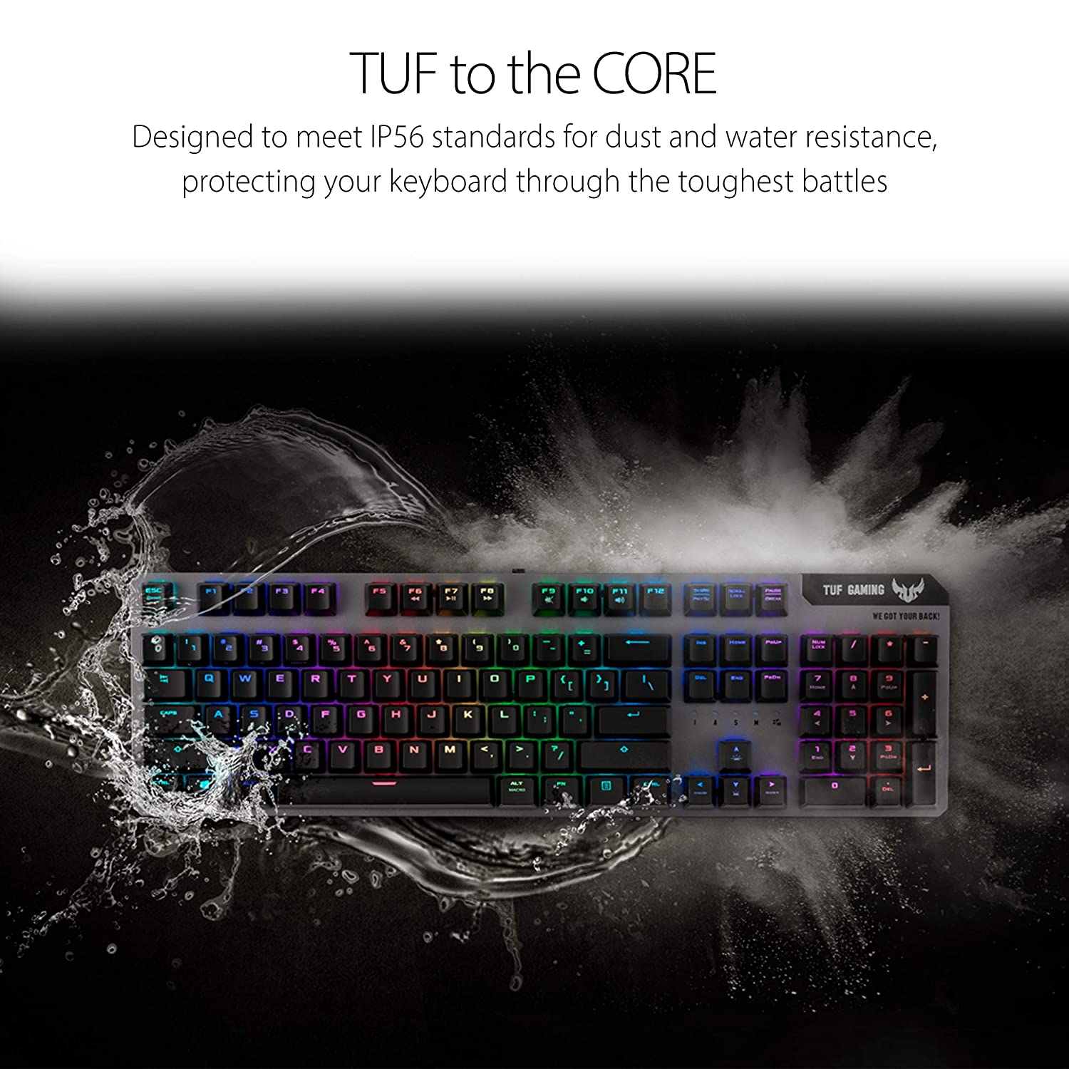 ASUS TUF Gaming K7 Optical-Mechanical RGB Keyboard with IP56 Water and Dust Resistance