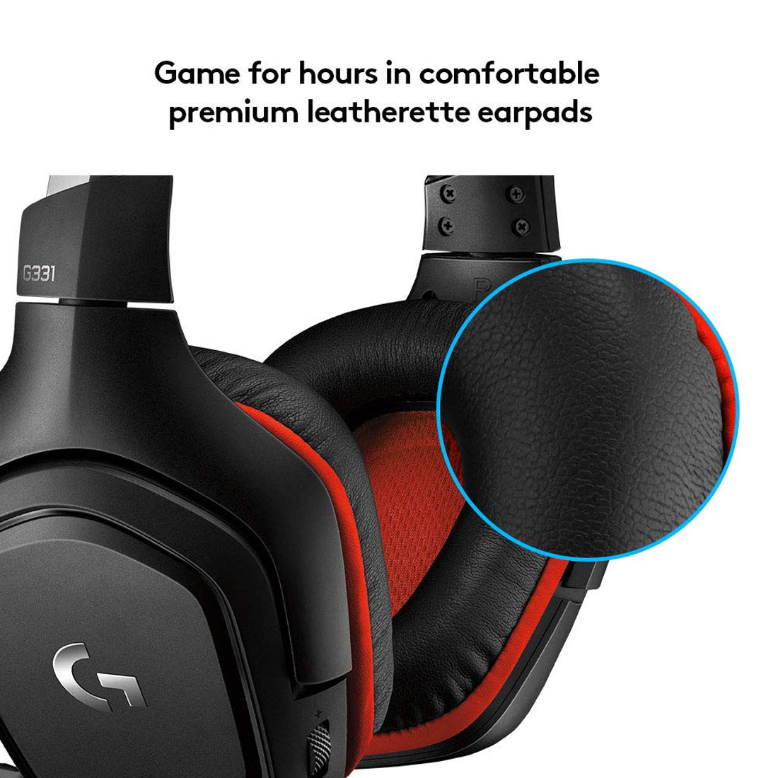 Logitech G331 Over-Ear Gaming Headset with Rotatable Boom Microphone - Black
