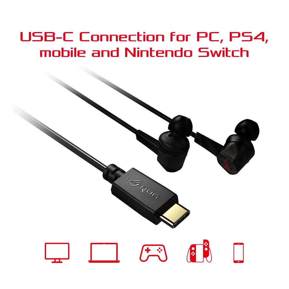 ASUS ROG Cetra In-Ear Wired USB-C Active Noise Cancelling Gaming  Headphone with LED lighting