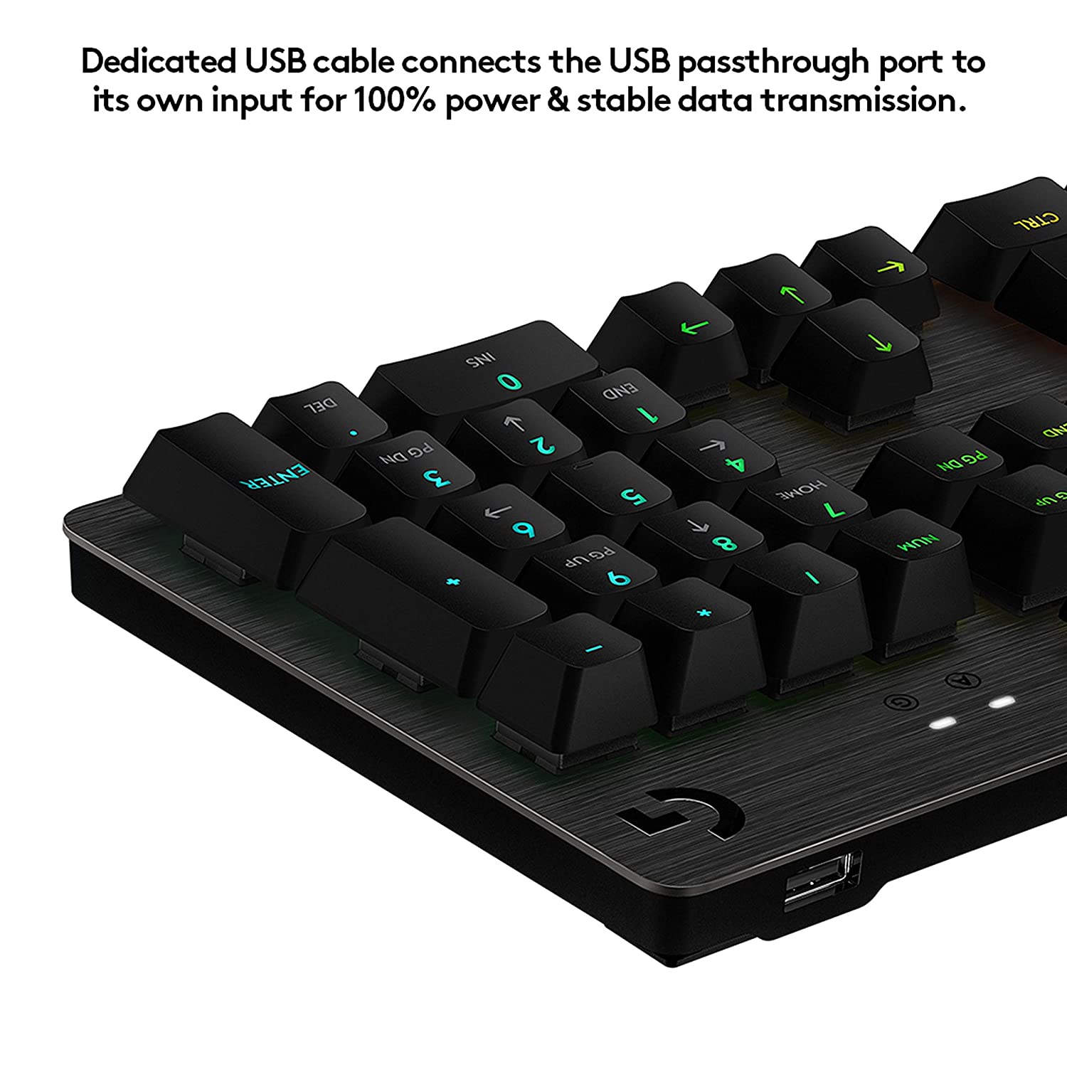 Logitech G512 Mechanical Wired Gaming Keyboard with GX Blue Clicky Switch USB Passthrough and Lightsync RGB