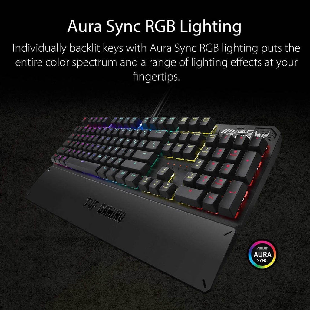 ASUS TUF GAMING K3 RGB Mechanical Keyboard with Detachable Wrist Rest and On-Board Memory