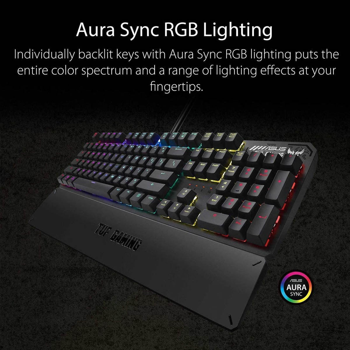 ASUS TUF GAMING K3 RGB Mechanical Keyboard with Detachable Wrist Rest and On-Board Memory