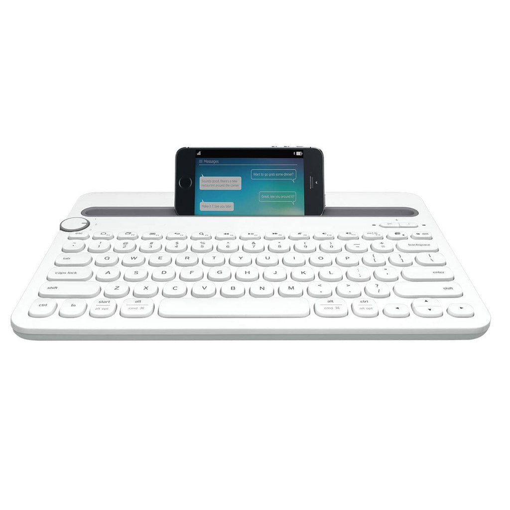 Logitech K480 Wireless Multi-Device Keyboard White with Bluetooth Connectivity Up to 10m Range