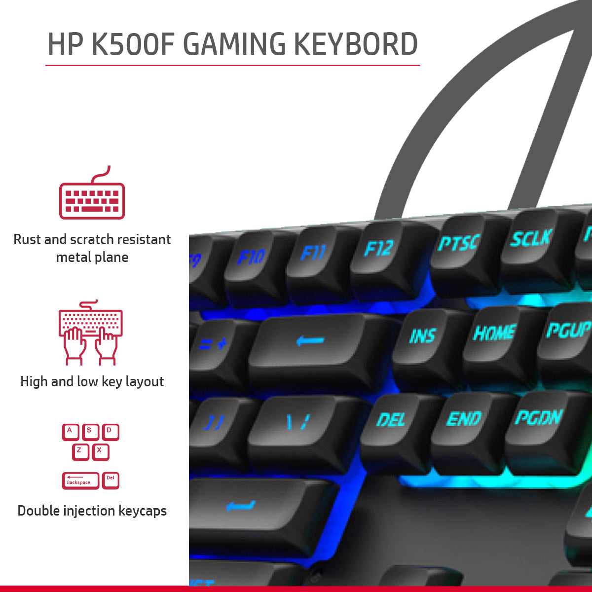 HP KM300F RGB Wired Keyboard and Mouse Gaming Combo with Adjustable DPI