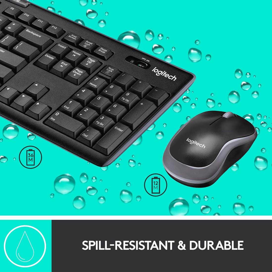 Logitech MK270r Wireless Keyboard and Mouse Combo with Spill Resistant Design and 2.4GHz Connectivity