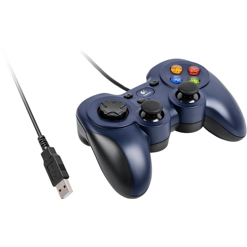 Logitech F310 Four Switch Contoured Rubber Grip USB Wired Gamepad -Blue
