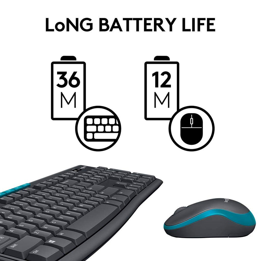 Logitech MK275 2.4 GHz Full-Size Wireless Keyboard and Mouse Combo