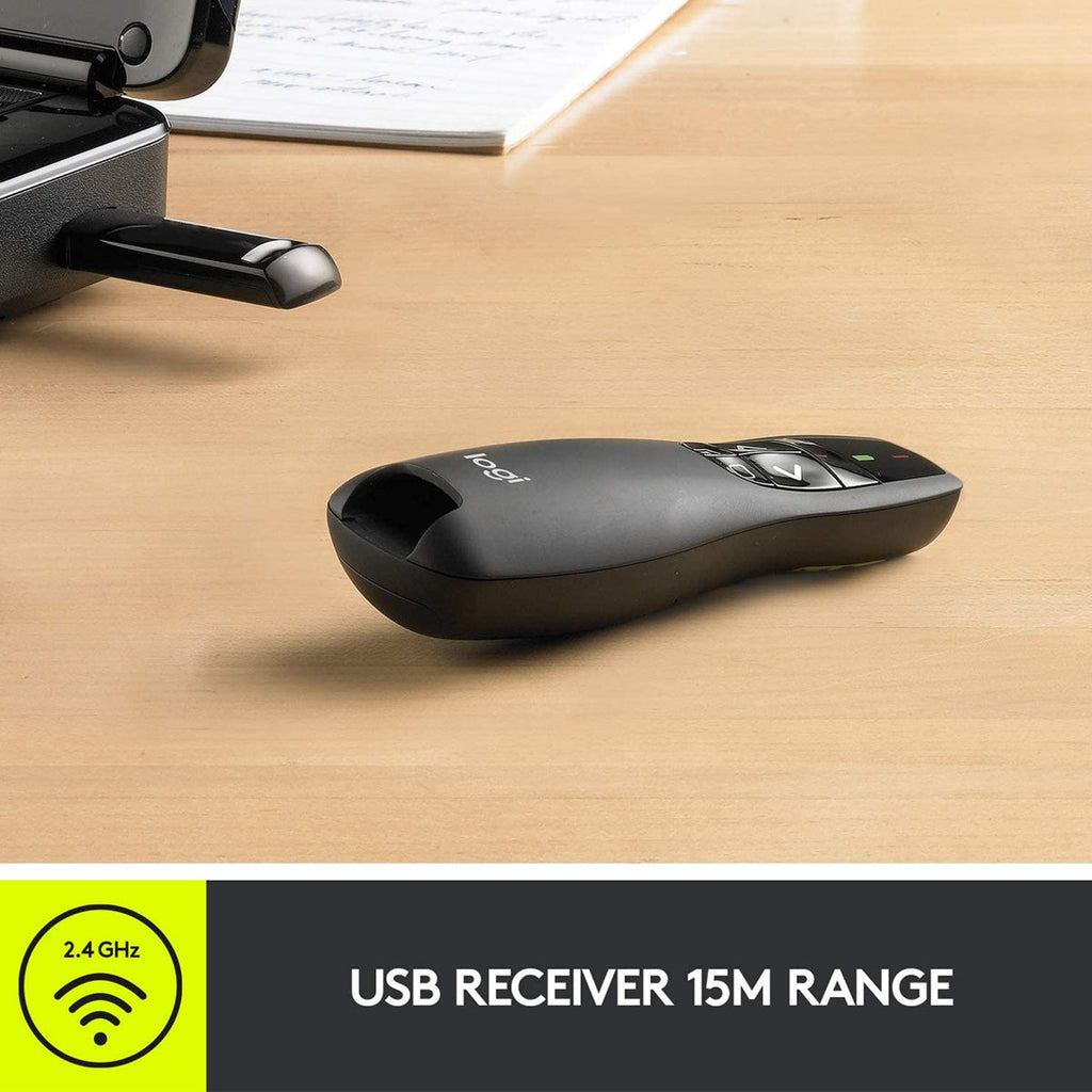 Logitech Wireless Presenter R400 with Presentation Remote Clicker and Laser Pointer