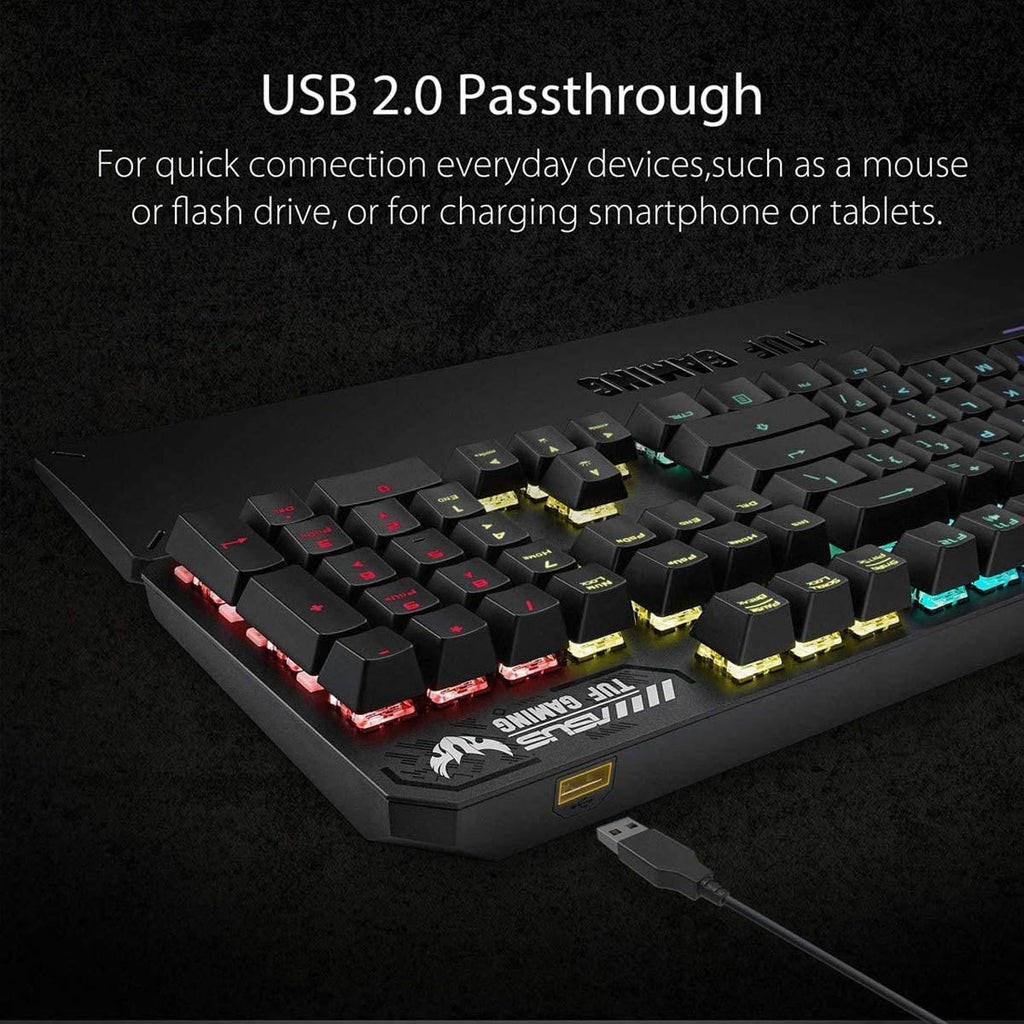 ASUS TUF GAMING K3 RGB Mechanical Keyboard with Detachable Wrist Rest and On-Board Memory