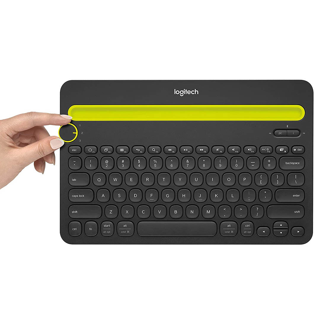 Logitech K480 Wireless Multi-Device Keyboard Black with Bluetooth Connectivity Up to 10m Range