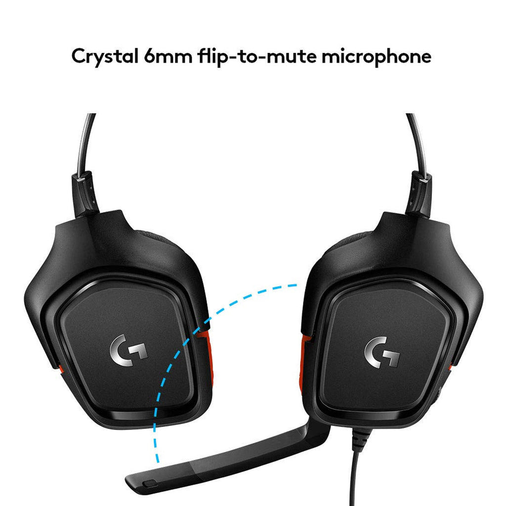 Logitech G331 Over-Ear Gaming Headset with Rotatable Boom Microphone - Black