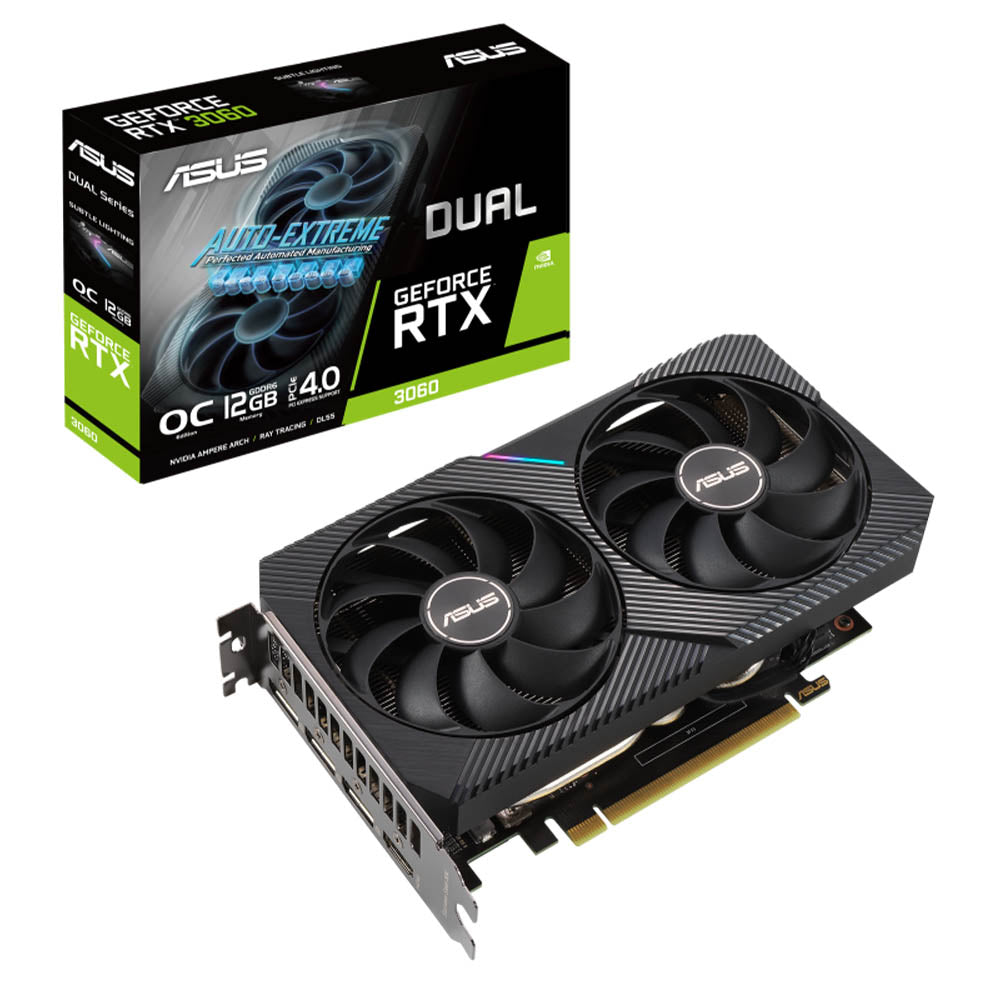 ASUS Dual RTX 3060 OC Edition 12GB GDDR6 192-Bit Graphics card with DLSS AI Rendering