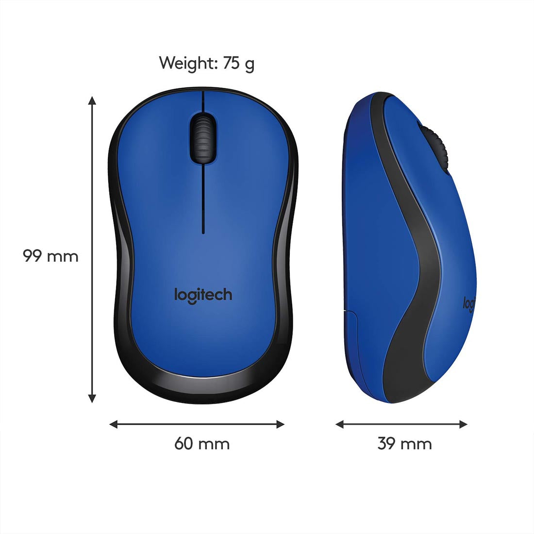 Logitech M221 Silent Wireless Optical Blue Mouse with 1000DPI and 2.4 GHz Technology