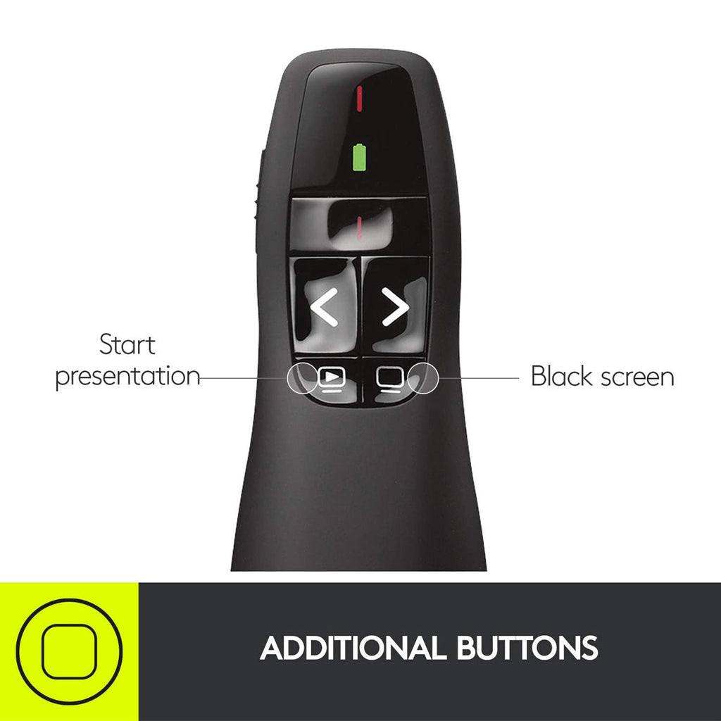 Logitech Wireless Presenter R400 with Presentation Remote Clicker and Laser Pointer
