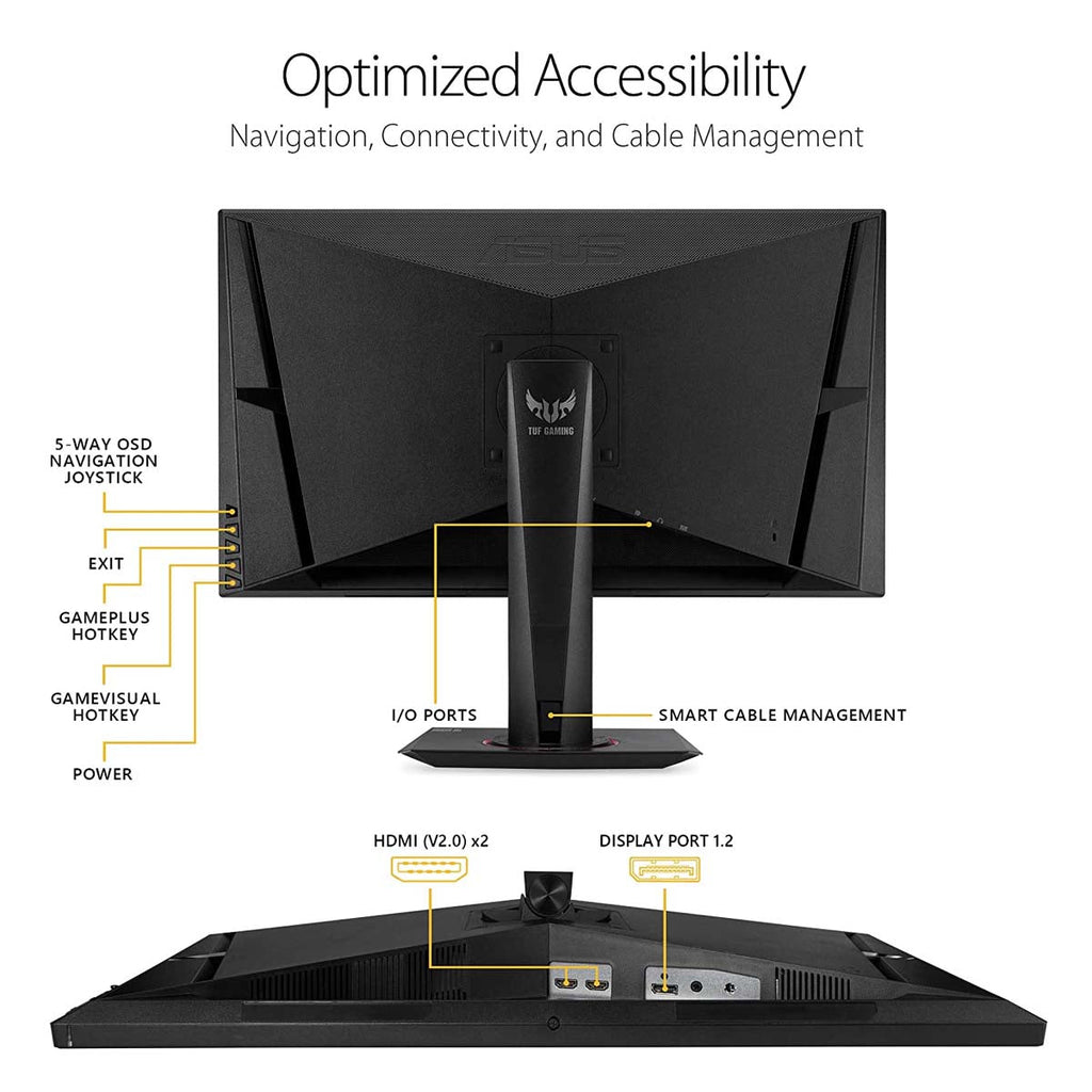 ASUS TUF VG27AQ 27 Inch WQHD Gaming Monitor with G-SYNC and 2W Dual Stereo Speakers