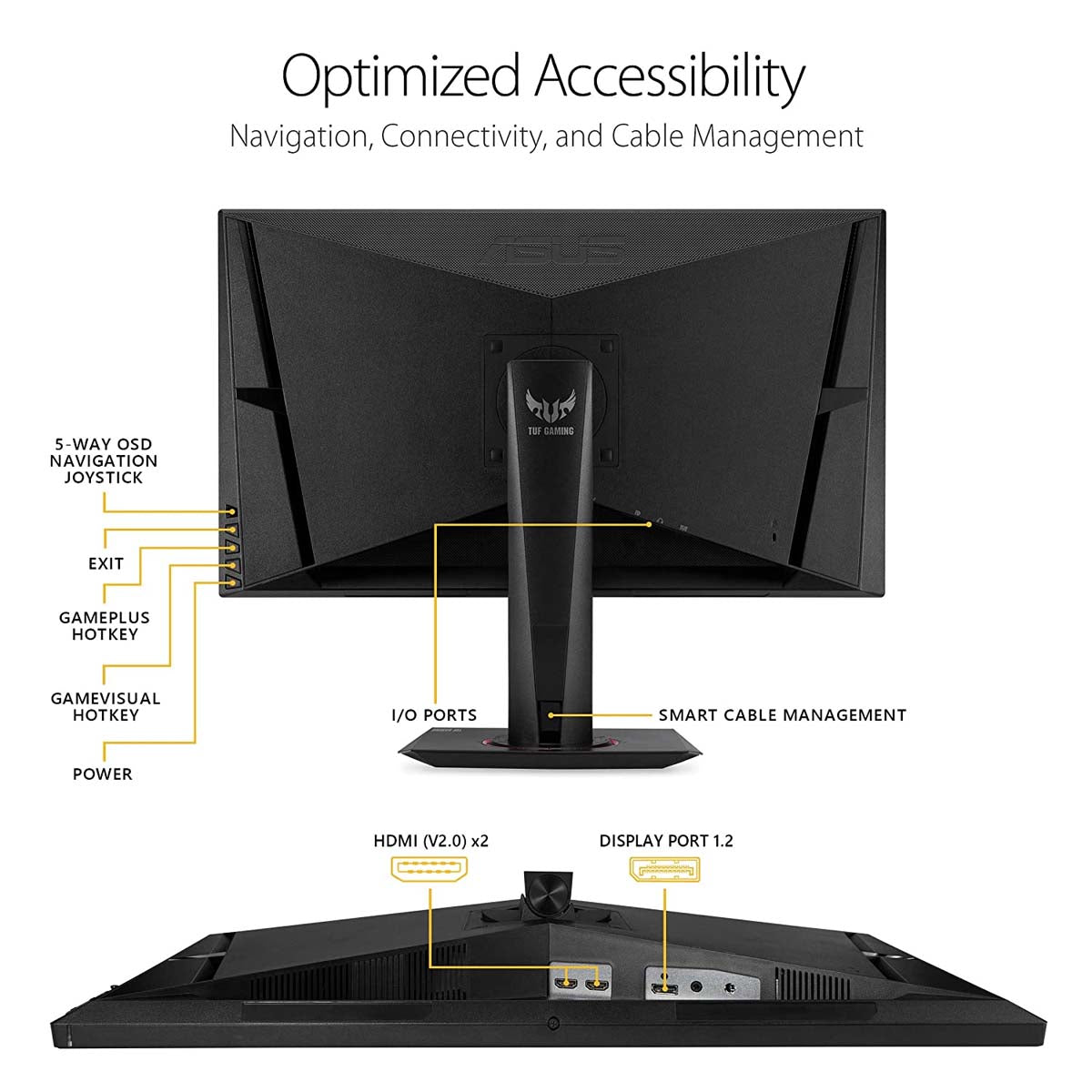 ASUS TUF VG27AQ 27 Inch WQHD Gaming Monitor with G-SYNC and 2W Dual Stereo Speakers