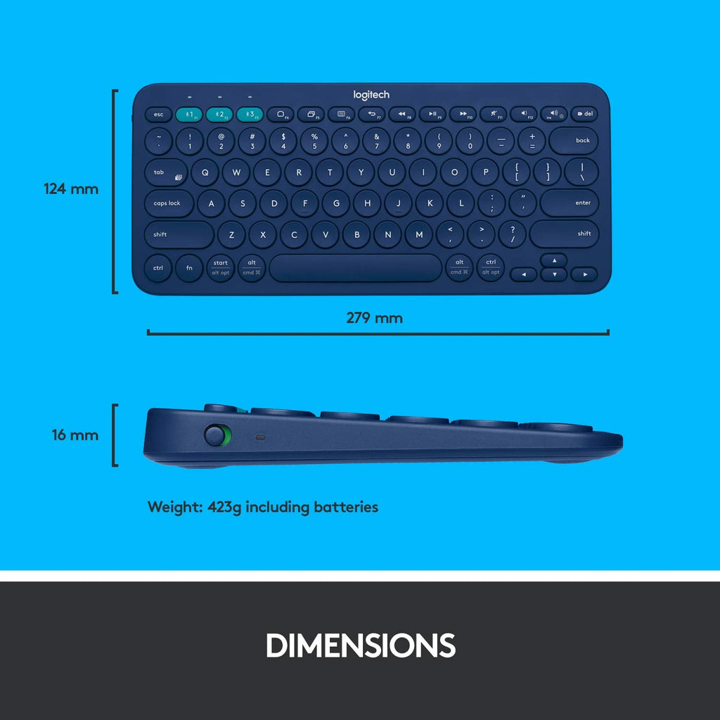 Logitech K380 Bluetooth Wireless Multi-Device Black Keyboard with Up to 3 Devices Connectivity and 2 Year Battery Life