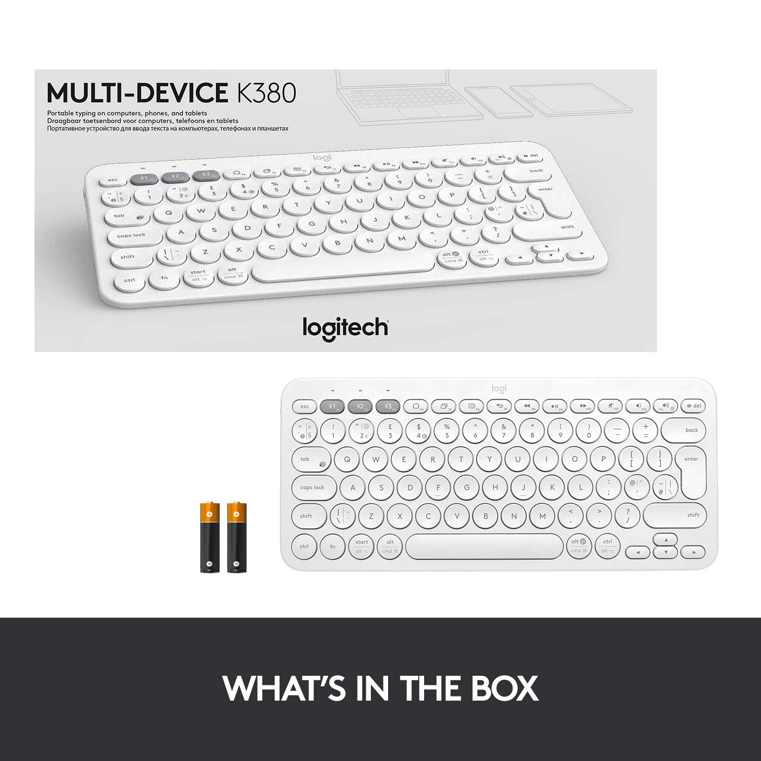 Logitech K380 Bluetooth Wireless Multi-Device Black Keyboard with Up to 3 Devices Connectivity and 2 Year Battery Life