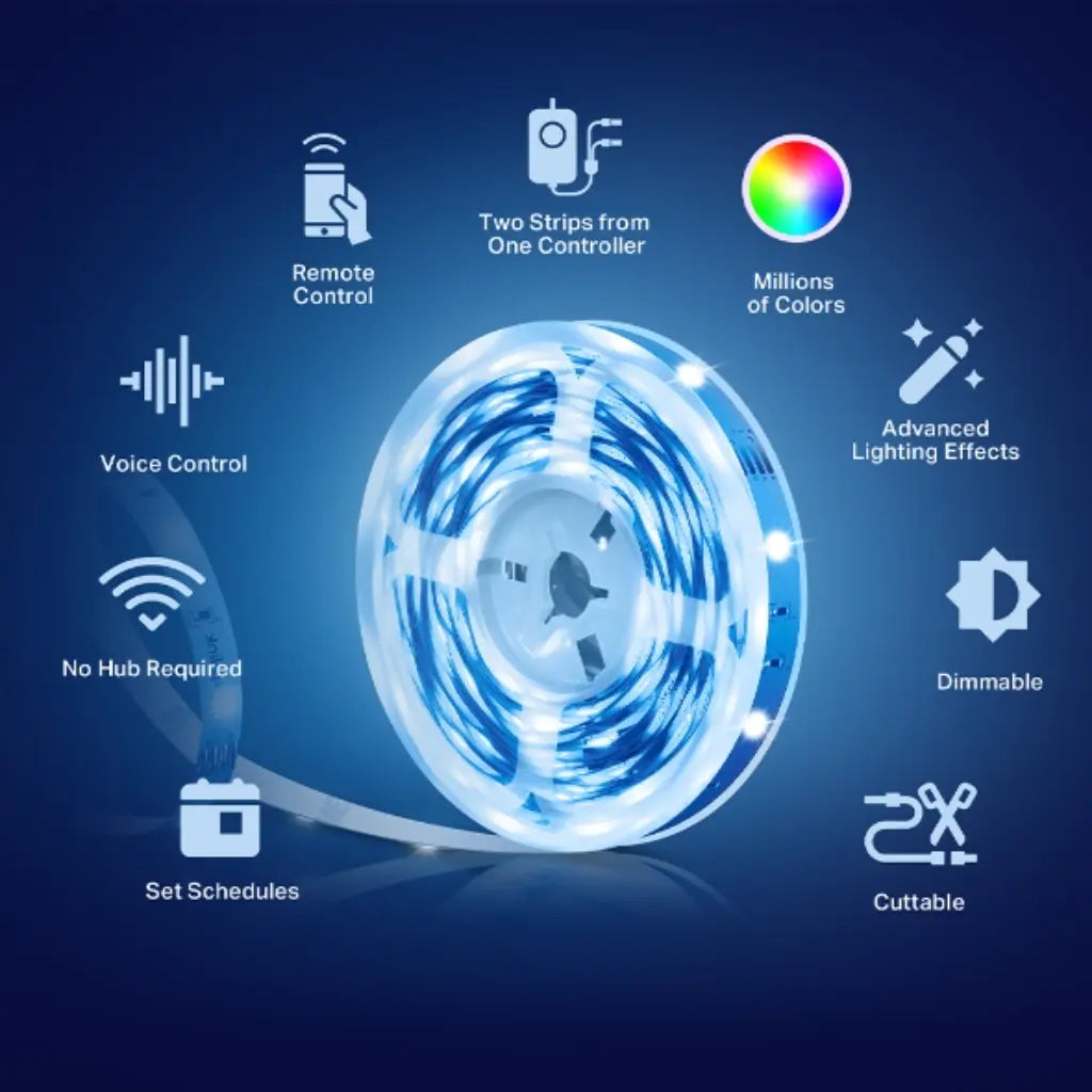 TP-Link Tapo L900-10 Smart Wi-Fi 10m Light Strip RGB Multicolor Voice Control No Hub Required-tpstech.in