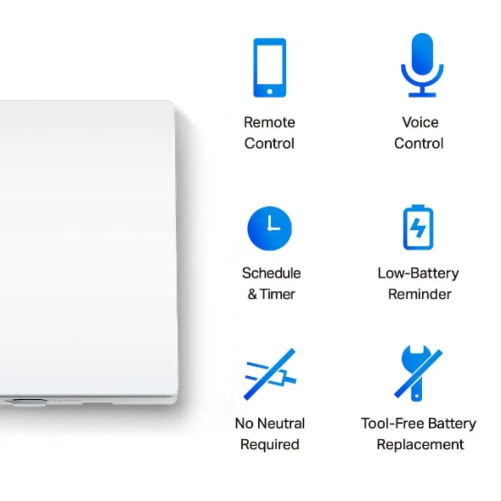 TP-Link Tapo S210 Smart Switch 1-Gang 1-Way Battery Powered No Neutral Wire Required