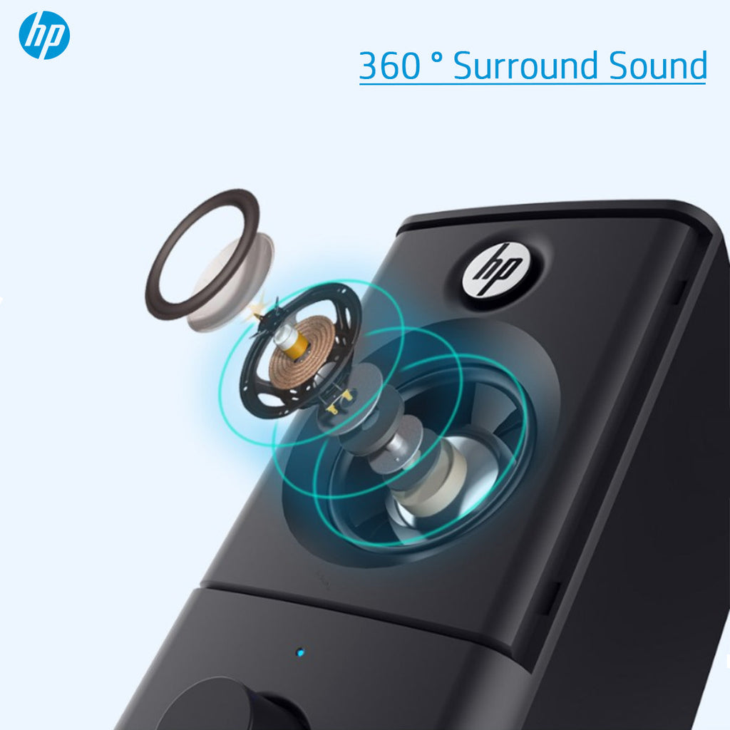 HP DHS-2101 2.0 Portable Multimedia Wired Speaker with USB and 3.5mm AUX Connectivity - Black