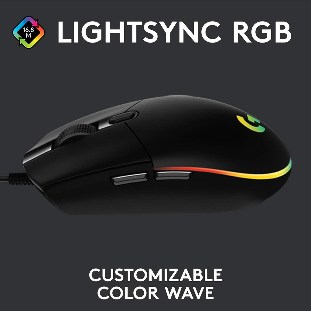Logitech G102 Lightsync RGB Wired Optical Gaming Mouse - Black