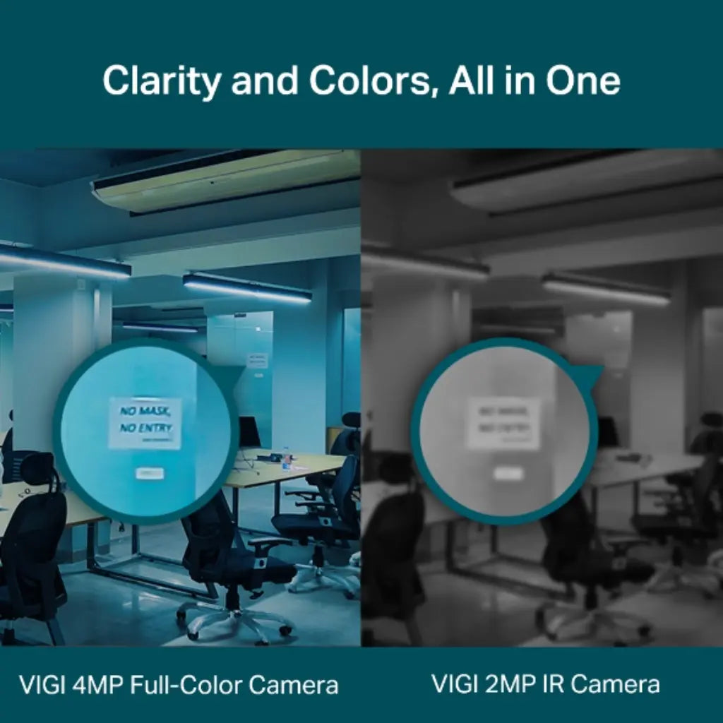 TP-Link VIGI C440 4MP Full-Color Turret Network Camera H.265+ AI Detection-tpstech.in