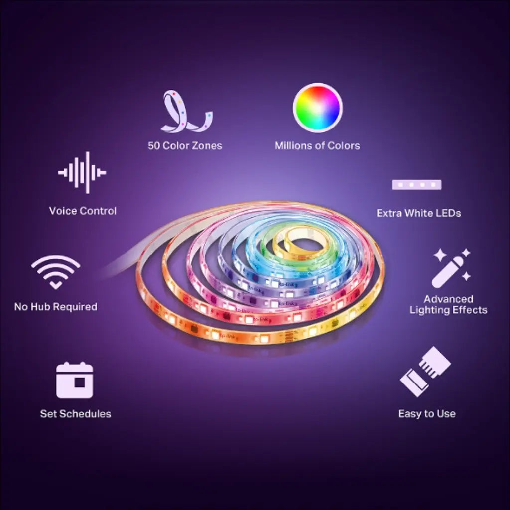 TP-Link Tapo L930-5 5M Smart Wi-Fi Light Strip RGBW Apple HomeKit Music Sync Zonal Color Control-tpstech.in
