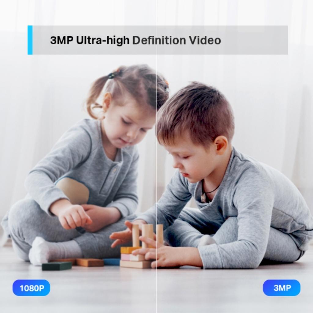 TP-Link Tapo C210-P2 Pan Tilt 3MP 2K Wi-Fi Indoor Security Camera Night Vision (Pack of 2)