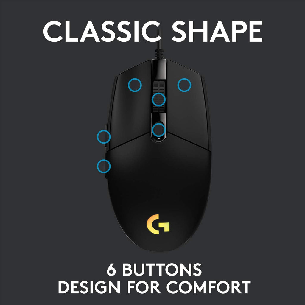 Logitech G102 Lightsync RGB Wired Optical Gaming Mouse - Black