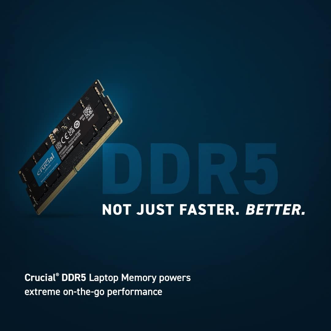 Crucial RAM 16GB Kit 2x8GB DDR5 5600 Mhz Laptop Memory SODIMM