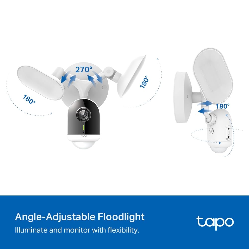 TP-Link Tapo C720 4MP 2K QHD 1440p Smart Floodlight Outdoor Security WiFi Camera - White